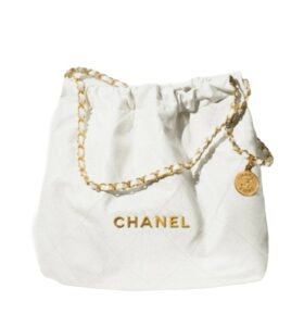 샤넬[chanel/팬더샵]*정품가죽* 22백 미디엄 핸드백(화이트/금장/카프스킨)