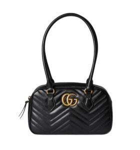 구찌[gucci/OC]GG 마몽 스몰 탑 핸들백(블랙/금장)