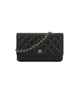 샤넬[chanel/팬더샵]WOC 클래식 체인 지갑(블랙/금장/램스킨)