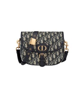 디올[dior/여왕]바비 미디엄 백(블루/오블리크 자카드)