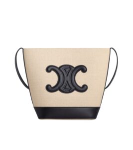 셀린느[celine/블랙프라임]퀴르 트리옹프 버킷백 스몰(내추럴/블랙)