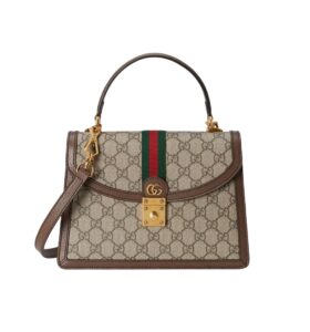 구찌[gucci/OC]오피디아 웹 스몰 탑 핸들백(GG수프림 베이지/에보니)