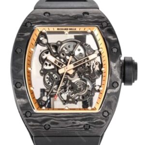 리차드밀 RM055 43mm Black Carbon Fiber Black Rubber Strap Rose Gold Skeletonized Dial[BBR]