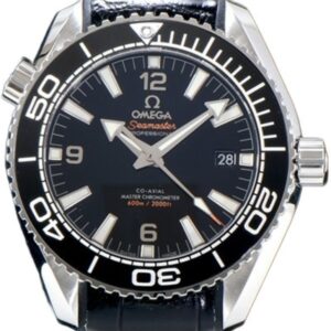 오메가 씨마스터 Planet Ocean 39.5mm 215.33.40.20.01.001 Steel Leather Strap Black Dial[VS]