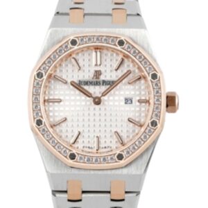 오데마피게 로얄오크 Lady 33mm 67651SR.ZZ.1261SR.01 Diamond Bezel Rose Gold&Steel Silver Dial[ZF]