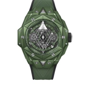 위블로 빅뱅 Sang Bleu II 45mm 418.GX.5207.RX.MXM22 Green Ceramics Green Rubber Strap Green Skeletonized Dial[BBF]
