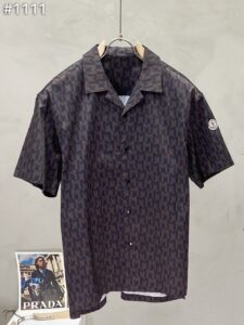 [국내배송]몽클레어 브라운 모노그램 프린트 셔츠