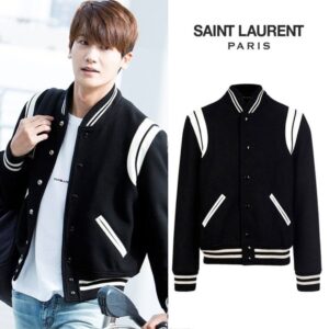 [국내배송]생로랑 커플 스타디움 울 블루종