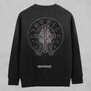 [국내배송]크롬하츠 크로스 스틸 로고 피그먼트 맨투맨 티셔츠