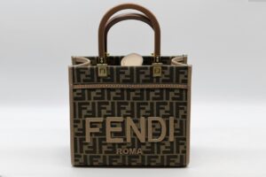 [국내배송]펜디 선샤인 스몰 쇼퍼백 브라운 자가드 패브릭 체스트넛