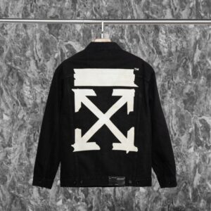 [국내배송]오프화이트 빽포인트 블랙 데님쟈켓