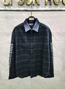 [국내배송]발렌시아가 24FW 로고 나염 체크 셔츠 남방