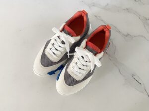 [국내배송]에르메스 바운싱 스니커즈 메쉬 스웨이드 고트스킨 & 멀티꼴로르 베쥬