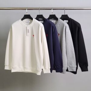 [국내배송]아미 스몰하트자수 코튼 맨투맨