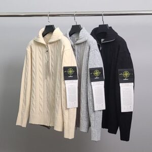 [국내배송]스톤 아일랜드 하이넥 케이블 니트 집업