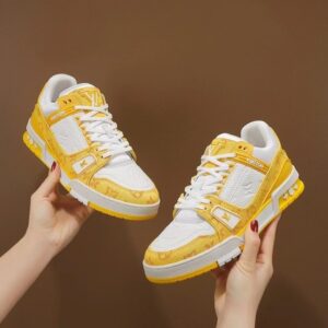 [국내배송]루이비통 L.V 트레이너 스니커즈 데님 옐로우