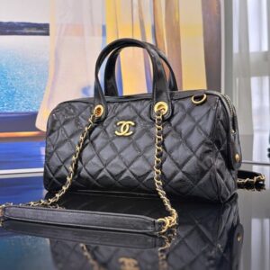 [국내배송]샤넬 25A 볼링백 라지 페이던트 카프스킨 AS5579