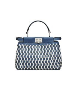 [프리미엄/해외배송]펜디 피카부 백 스몰 인터레이스(화이트/블루)